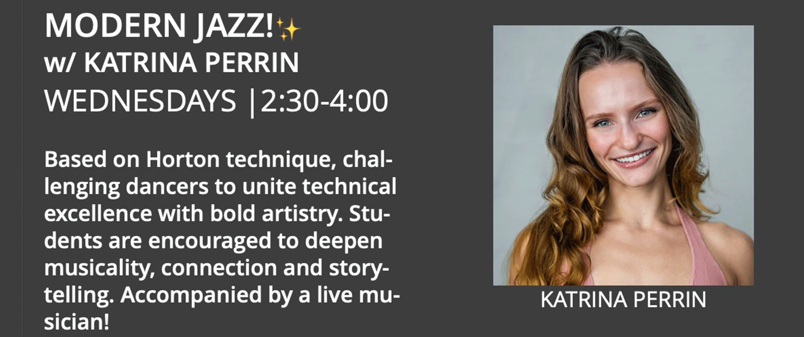 Ballet Arts graphic featuring special events or guest teachers in the coming days.